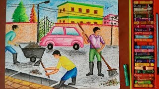 SWACHH BHARAT ABHIYAN DRAWINGPARAMPARIK BHARAT DRAWINGPAINTING SWACHH BHARAT [upl. by Anerec]