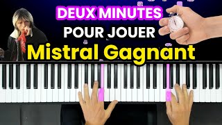 Deux minutes pour jouer Mistral Gagnant au piano [upl. by Ahsiema]