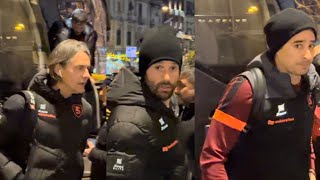 Salernitana arrivata a Napoli accoglienza glaciale per Candreva e compagni 🥶 [upl. by Epps]