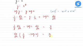 If yxx∞ then x1ylogx dydx is equal to a x2 b y2 c xy2 d x2y  SnapSolve [upl. by Aiykan]