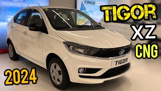 Tata Tigor XZ CNG 2024 Model Review ✅ Tigor XZ CNG Mid Model 🔥 [upl. by Sadinoel550]