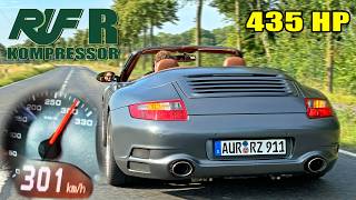 PORSCHE 997 Carrera S RUF R KOMPRESSOR  0100 100200 TOP SPEED amp SOUND [upl. by Aigneis]