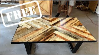 Turning Free Pallets Into A Table Pallet Wood Project [upl. by Etirugram]