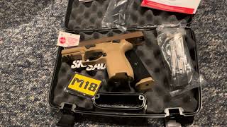 Sig Sauer P320 M18 9mm Luger first shots first thoughts unboxing amp review [upl. by Boony564]