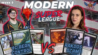 MTG Modern  4 Color Bean Control vs Rakdos Scam  Super League  Week 4  Match 3 [upl. by Rycca]