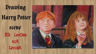 Drawing Harry potter scene Its LeviOsa not LeviosA Drawing [upl. by Sivlek]