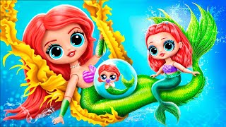 ¡Tengo una Hermana Pequeña La Familia de Ariel  32 Manualidades de Sirena para Muñecas LOL OMG [upl. by Belita]