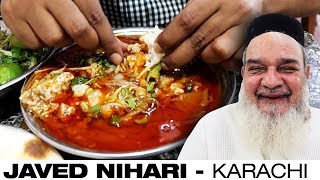 Pakistani Street Food  Javed Delhi Nihari  Ultimate Nalli Maghaz Nihari  Karachi Food Street [upl. by Nahshu]