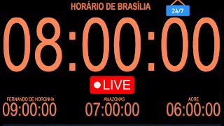 LIVE HORA CERTA 247  RELÓGIO AO VIVO UTC3 HORÁRIO DE BRASÍLIA HORA OFICIAL DE BRASÍLIA Ao Vivo [upl. by Picardi]