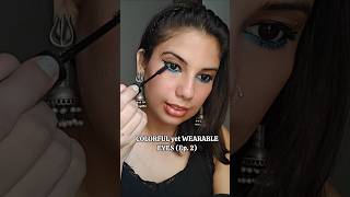 BLUE EYE PENCIL LOOK colorfuleyemakeup blueliner festivemakeup easyeyemakeup makeuplook [upl. by Konopka422]