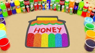 EXPERIMENT Slime  How To Make Rainbow Honey With Glitter Slime Orbeez Coca Cola vs Mentos [upl. by Cormier]