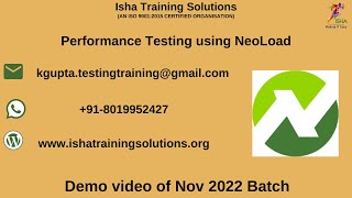 Performance Testing using NeoLoad Demo Pls call whatsapp us on 91 8019952427 to enroll [upl. by Ause]