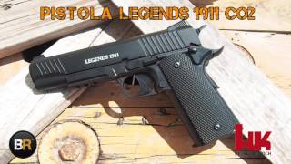 Pistola Legends 1911 Co2  45 mm BBs Acero  BlackRecon [upl. by Orips]