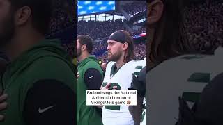 Breland sang the US National Anthem for the VikingsJets in London [upl. by Saixela]