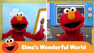 Elmos Wonderful World  Yummy Cooking  Painting [upl. by Ecirb279]