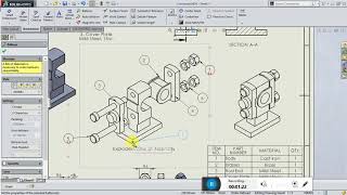 Preparation of Detail amp Assembly Drawing of Crosshead Extension in Solidworks [upl. by Anirtek379]