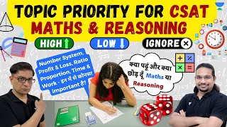 Topic priority for CSAT Maths amp Reasoning High Low Ignore by TheMrunalPatel amp Madhukar Kotawe [upl. by Cirederf]