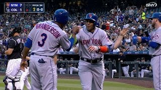 82115 Cespedes blasts three home runs in Mets win [upl. by Aneeuq]