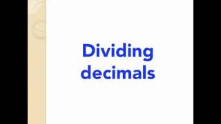 U6L8V1 Dividing decimals [upl. by Mckeon]