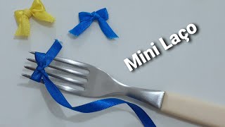 Como Fazer Mini Laço de Fita de Cetim com Garfo Fácil e RápidoDIY Satin Ribbon 🎀 [upl. by Gershom983]