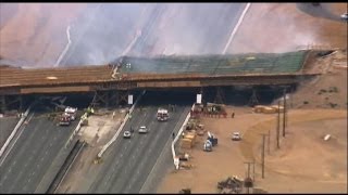 LA Bridge Collapse Caught on Tape [upl. by Eimiaj575]