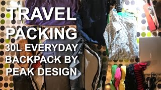 Travel Packing of the 30L Everyday Backpack by Peak Design 4 days [upl. by Noella]