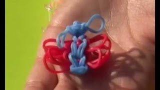 Simpele Vlinder maken met Loom bandjes op een Loom bord en een haakpen [upl. by Ennagrom]