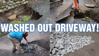 Washed Out Driveway Temporary Repair  Real Project Walkthrough [upl. by Fonz]