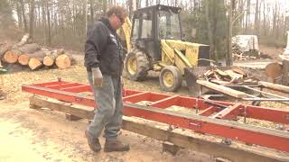 Cutting bevel siding from White Pine with the woodmizer LT15 [upl. by Ger]