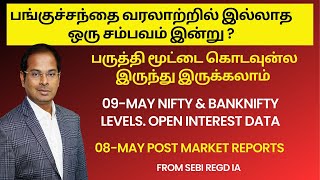 வரலாற்றில் இல்லாத ஒரு சம்பவம் இன்று  09May Nifty amp Banknifty Levels  08May Post Market Reports [upl. by Yarvis]