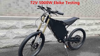 CZDM Ebike  5000W 72V Stealth Bomber Electric Bike With Motorcycle Seat Max Speed 80kmh [upl. by Kolb]