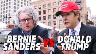 These Scarily Good Trump and Sanders Impersonators Debated on Camera for Us [upl. by Portia]