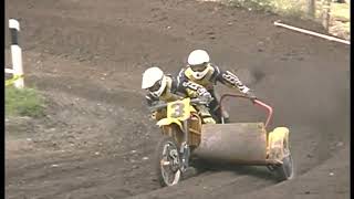 Sidecar motocross racing World championship Sweden GP 2000 Varberg [upl. by Nemzzaj]