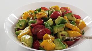 Mango Avocado Salad  10 Minute Recipe  Dish amp Devour [upl. by Nerrot839]