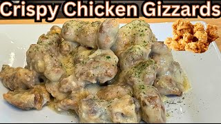 Deep Fried Chicken Gizzards Smothered In Gravy [upl. by Essirehs]