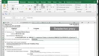 Raporty w kadrach umowa o pracę świadectwo pracy edycja edycja w Excelu [upl. by Randal]