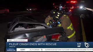 94 Pile up crash ends with rescue [upl. by Nerissa632]