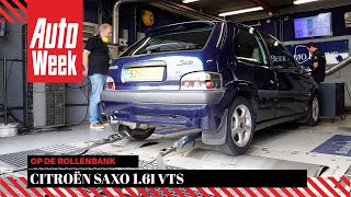 Citroën Saxo 16i VTS  Op de Rollenbank [upl. by Dustie]