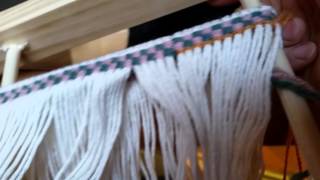 Working with a twining loom  how to twine weft [upl. by Enialehs]