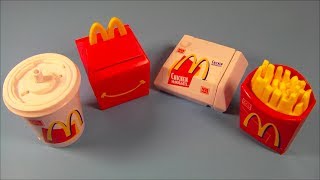 1999 FOOD FOOLERS SET OF 4 McDONALDS HAPPY MEAL FAST FOOD COLLECTIBLES VIDEO REVIEW [upl. by Anniahs]