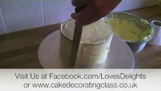 Preparing a cake before covering with fondant icing  Cake Decorating Beginners [upl. by Siradal]