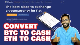 How to Exchange Bitcoin with Fiat or Hard cash  Best P2P Exchnage Bitzlato [upl. by Billmyre]