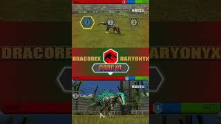 DRACOREX VS BARYONYX  JURASSIC WORLD THE GAME [upl. by Ayeka]