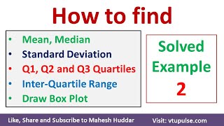 How to find Mean Median Standard Deviation Draw Box Plot using Quantile Range Q1 Q2 Q3 Mahesh Huddar [upl. by Elehcor]