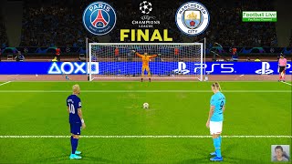 PSG vs Manchester City  Penalty Shootout  Final UEFA Champions League UCL  eFootball PES Gameplay [upl. by Swenson]