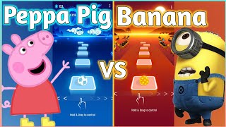 Tiles Hop  Peppa Pig Theme Song VS Minions Banana Theme Song  V Gamer [upl. by Soule]