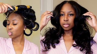 THE BEST amp Easiest Hair Roller Tutorial on Sewin  Velcro Ceramic Thermal Rollers from Ulta Beauty [upl. by Armbrecht]