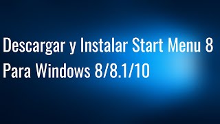 How to bring back the Start Menu in Windows 81 [upl. by Nayrbo]