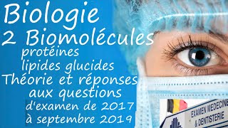 EXMD Biologie Théorie 2 Biomolécules  1719 [upl. by Roybn]