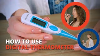 Digital Thermometer Paramed How to use a thermometer Mistakes using oral underarm rectal modes [upl. by Aohk]